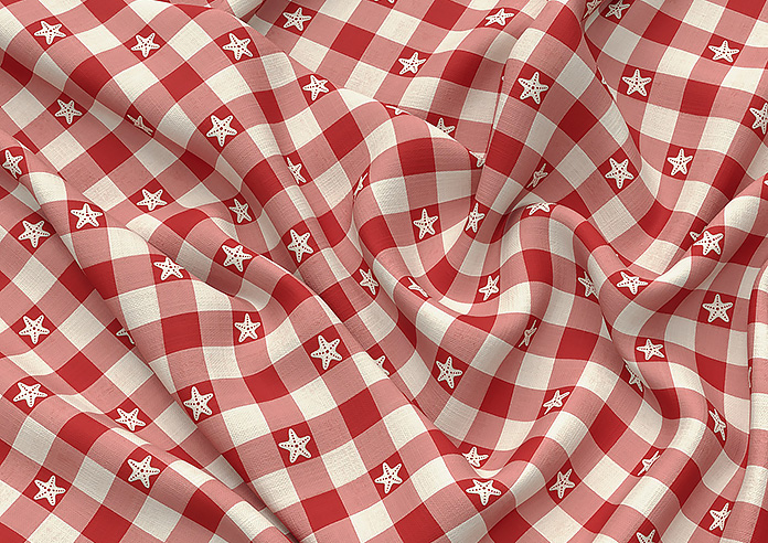 Whaley Great, Gingham Star Regatta - Twist&Fit Roman Blind - Image 4